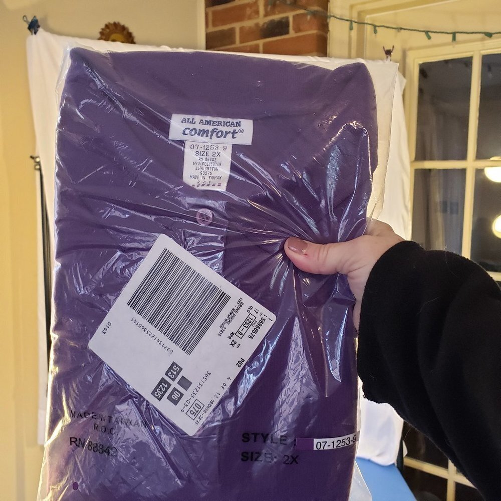 NWT Ladies ALL AMERICAN COMFORT Polo Shirt in Purple - 2X